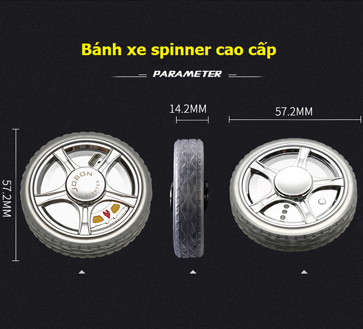 Hột Quẹt Spinner Bánh Xe Vàng Bạc